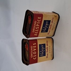 Vintage Set of 2 Kroger Spice tin